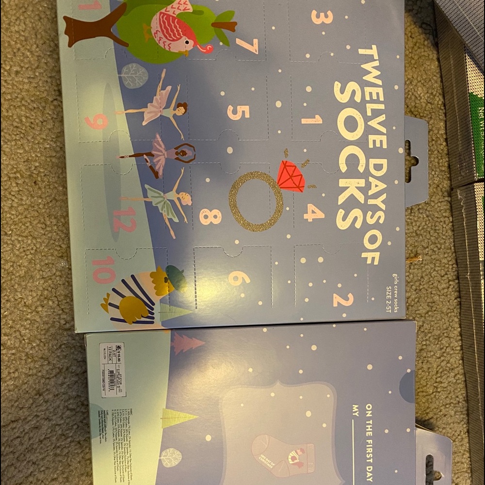 Girls Christmas socks  count down